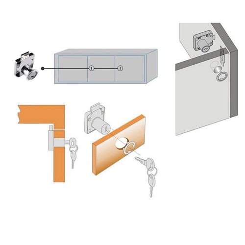 Office drawer lock - 2, keys